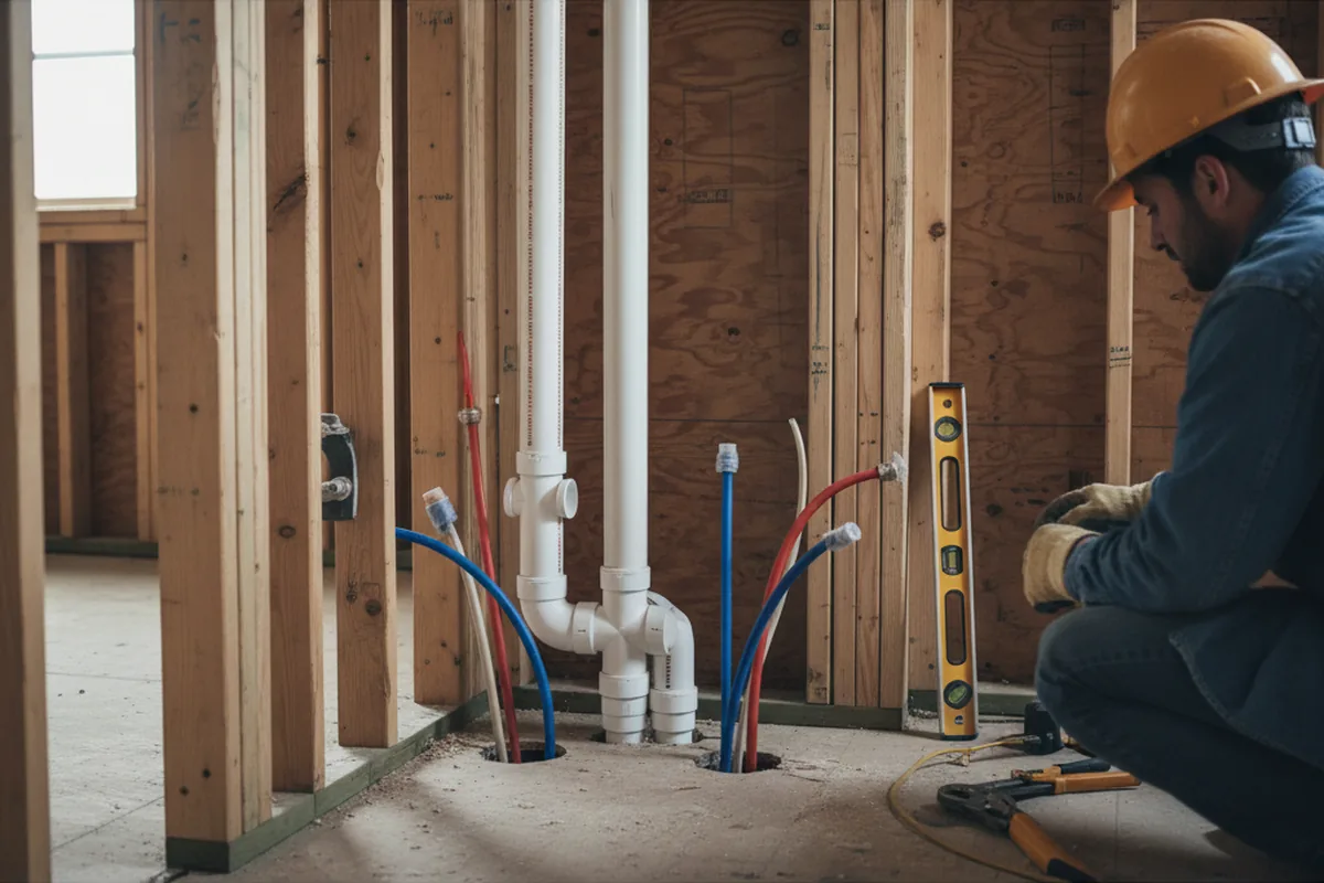 Drain and supply rough-in during Garbage Disposal Repair in Prather